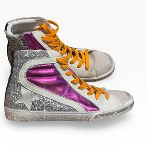 Golden Goose Mid Star Retro Sequin Sneakers, Size 40, GUC, COA in Pictues